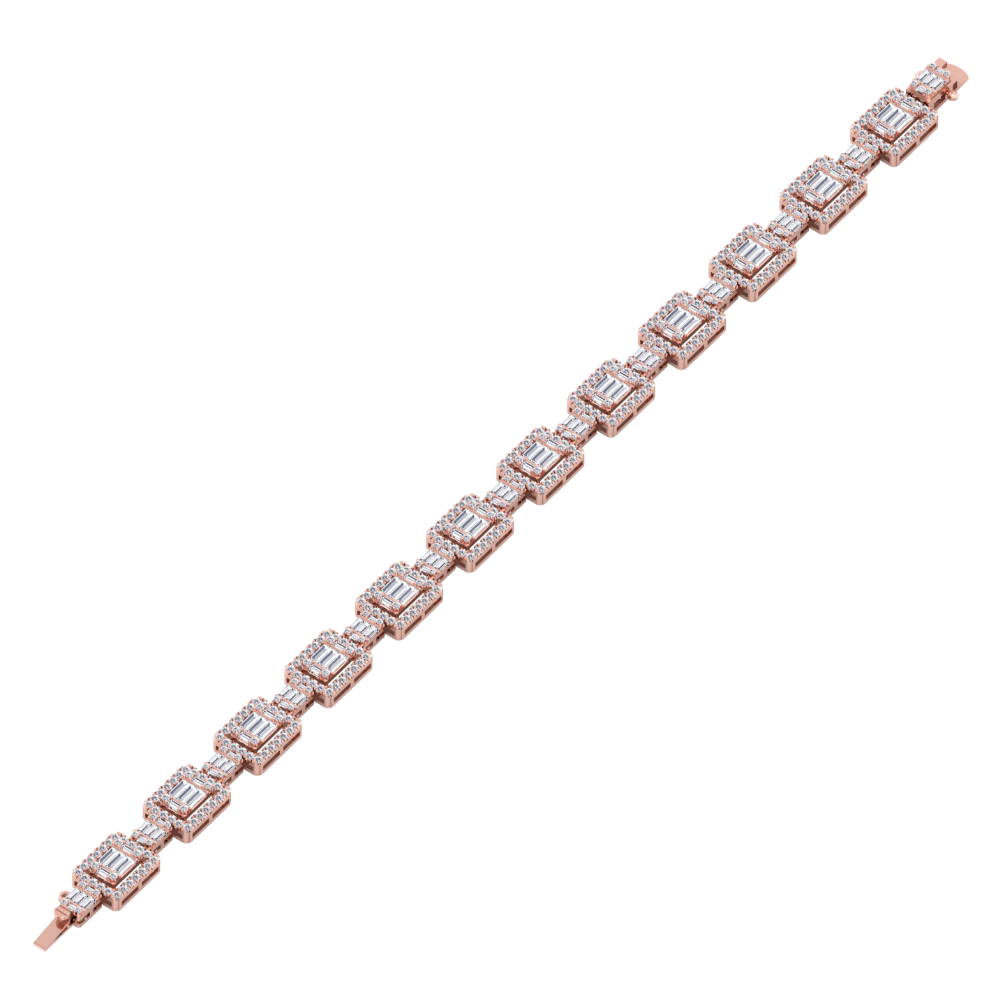 Square baguette bracelet for women
